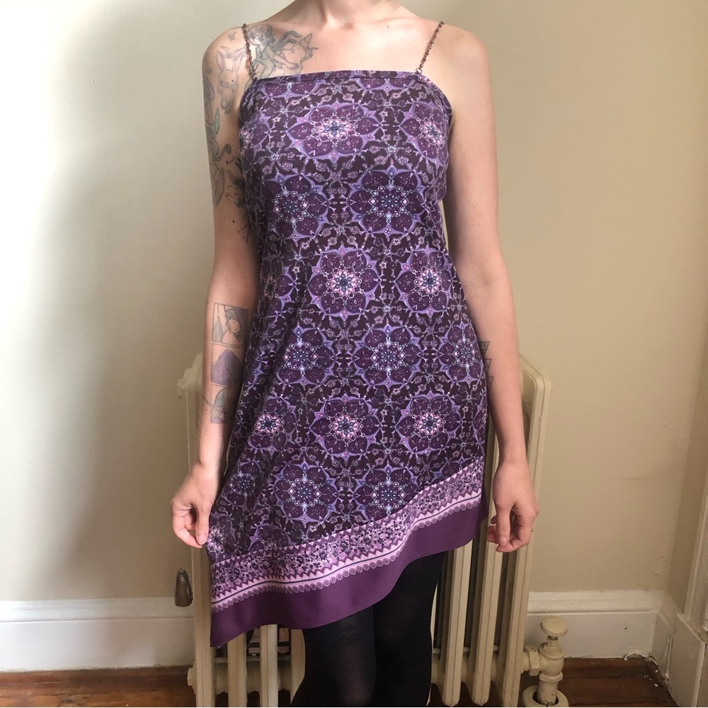 Vintage Younique Clothing asymmetrical dress with beaded straps! Y2K!
